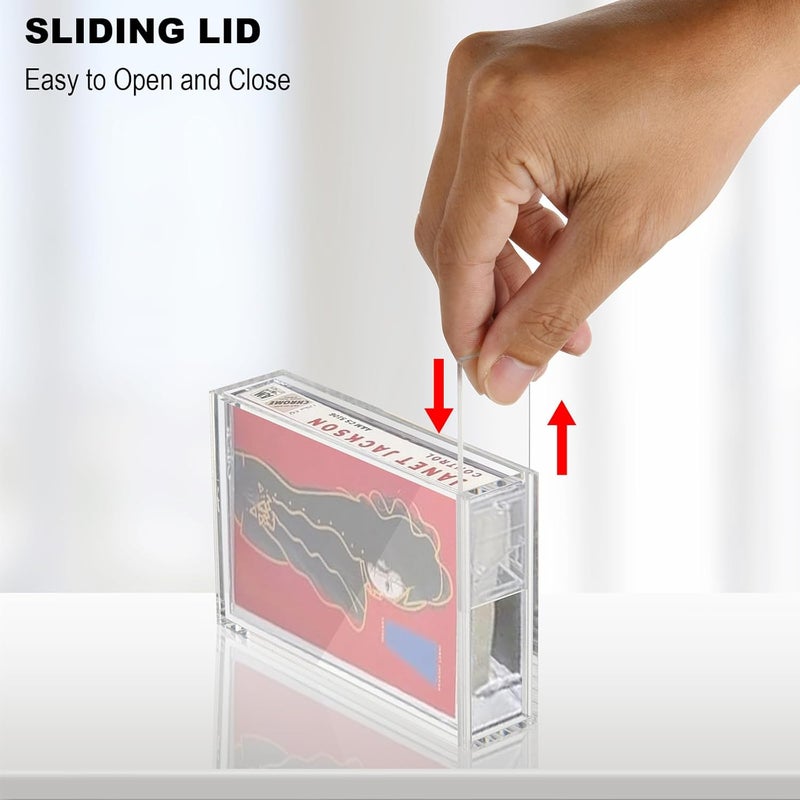 TXesign Audio Recording Cassette Tape Frame Display Case, Acrylic Cassette Tape Display Box for Wall and Tabletop Display, Standard-Size Cassette Tape Case Protector Case Wall Mount Case - Image 3